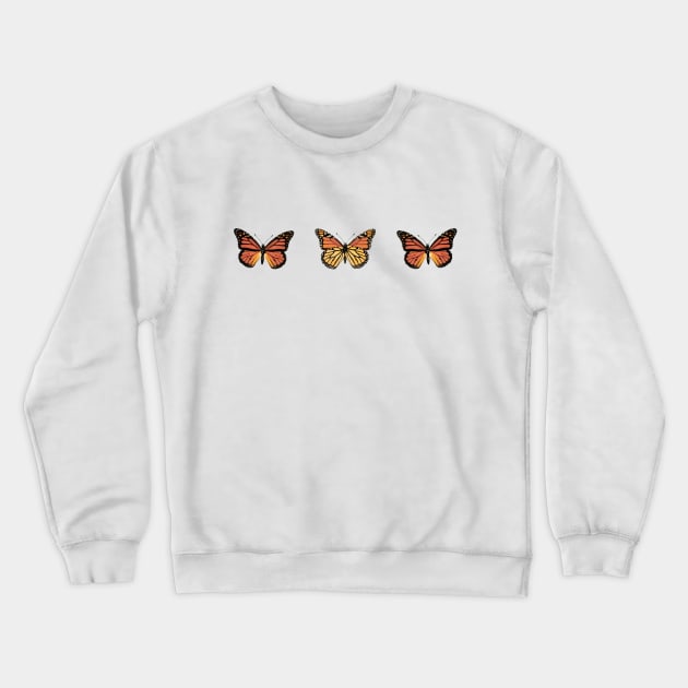 3 Monarch Butterflies Crewneck Sweatshirt by iconicole